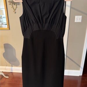 Diane Von Furstenberg Black Sleeveless Midi Sheath Dress